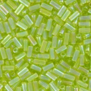 Miyuki Bugle 3mm Beads Transparent chartreuse ab BGL1-258